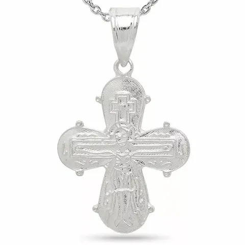 16 x 18,5 mm dagmarkors hängen med halskedja i silver med hängen i silver