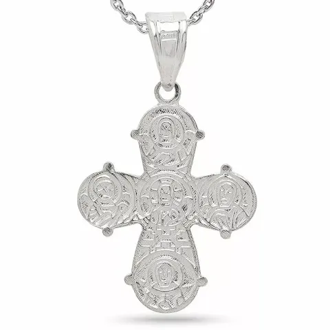 16 x 18,5 mm dagmarkors hängen med halskedja i silver med hängen i silver