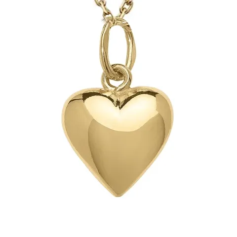hjärta halsband i förgyllt silver med hängen i 8 karat guld - Amoré