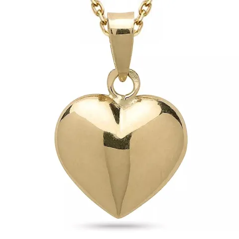 hjärta halsband i förgyllt silver med hängen i 8 karat guld - Amoré