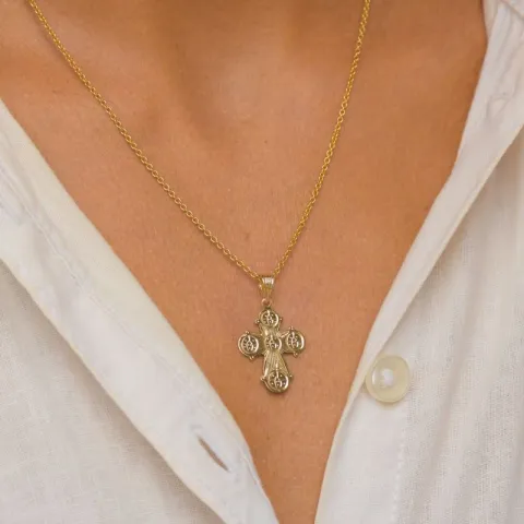 dagmarkors halsband i förgyllt silver med hängen i 8 karat guld - Amoré