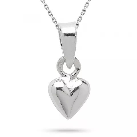 hjärta halsband i silver med hängen i silver