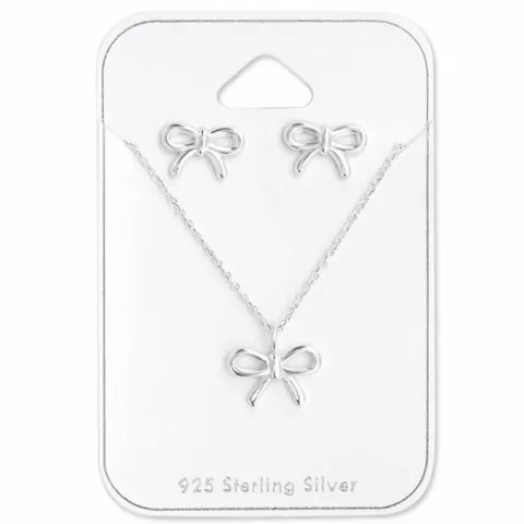 rosett set med örhängen och halsband i silver