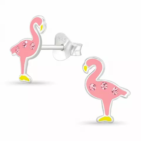 flamingo örhängen i silver