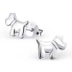 hundar örhängen i silver