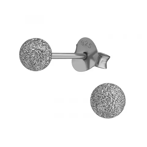 4 mm kula örhängestift i svart rhodinerat silver