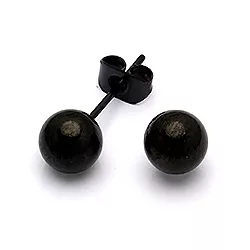 6 mm kula örhängen i svart stål