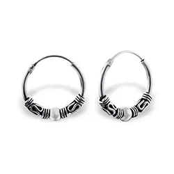 Kollektionsprov Bali creol i oxiderat sterlingsilver