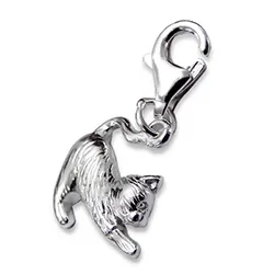 katt charm i silver 