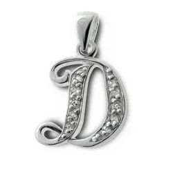 Bokstav d hängen i silver