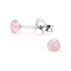Små rosa örhängestift i silver