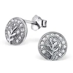 runda örhängen i rhodinerat silver