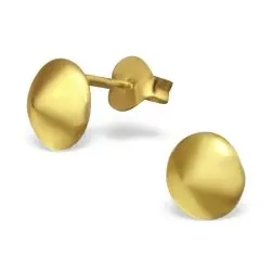 7 mm runda örhängestift i förgyllt silver