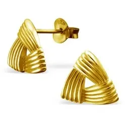 Trekantigt örhängen i förgyllt silver