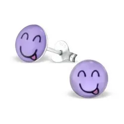 Glad smiley örhängen i silver