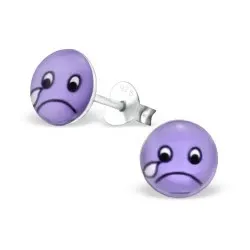 Ledsen smiley örhängen i silver