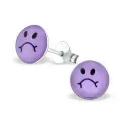 ledsen smiley örhängen i silver