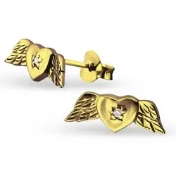 hjärta örhängen i förgyllt silver