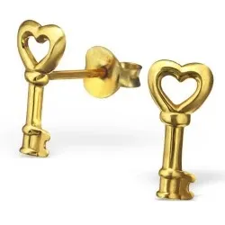 Nyckel örhängen i förgyllt silver