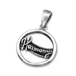 Runt Harmony hängen i oxiderat sterlingsilver