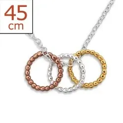 Halsband i silver med hängen i silver, förgyllt och rosabelagd