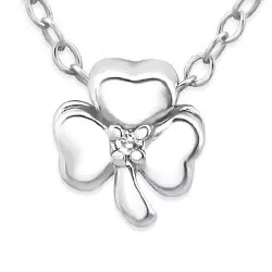 Blommor halsband i silver med hängen i silver