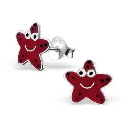 Sjöstjärna örhängen i silver