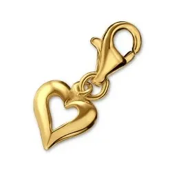 Hjärta charms i förgyllt silver