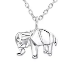 Elefant halskedja med berlocker i silver med elefant i silver