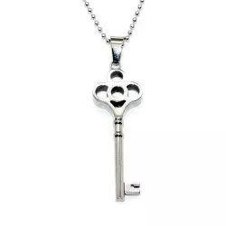 nyckel halskedja med berlocker i Rostfritt stål med hängen i stål