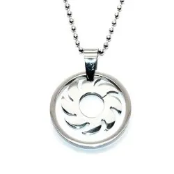 Rund halskedja med berlocker i Rostfritt stål med hängen i stål