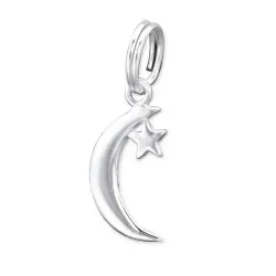 Måne charms hängen i silver 