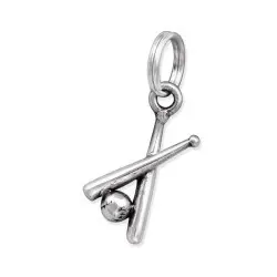 Baseball bat charm i oxiderat sterlingsilver