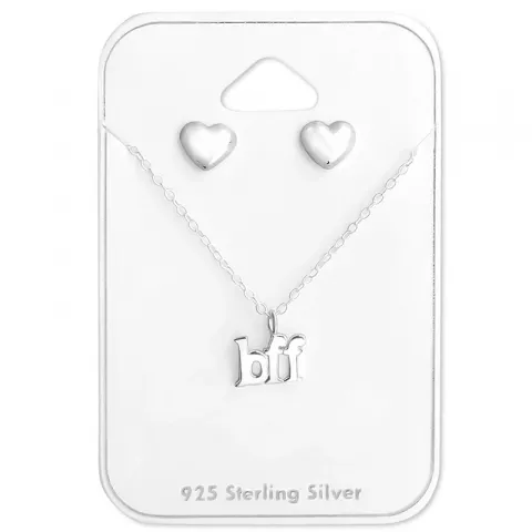 BFF set med örhängen och halsband i silver