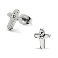 Kors örhängen i Rostfritt stål