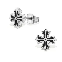 Kors örhängen i Rostfritt stål