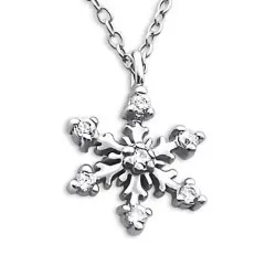 Snöflinga halsband i silver med hängen i silver