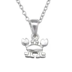 Krabba halsband i silver med hängen i silver