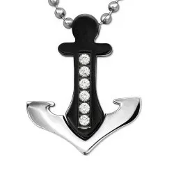 Ankar halsband i Rostfritt stål med hängen i stål