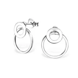 Runda örhängen i silver