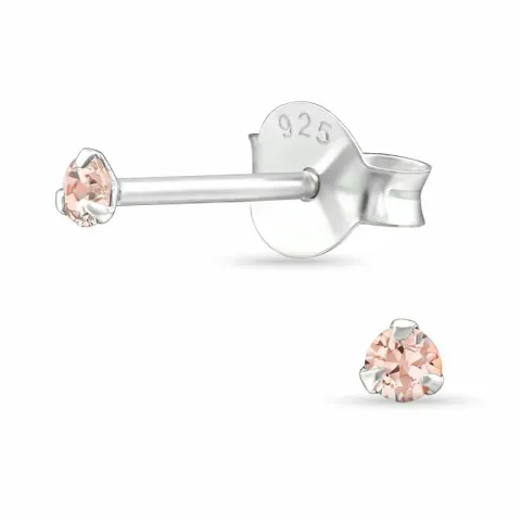 Små rosa örhängestift i silver