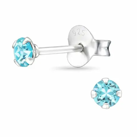 3 mm turkis örhängestift i silver