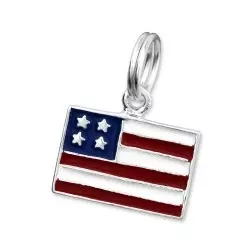 Amerikanska flaggan charms till armband i silver 