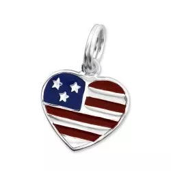 Amerikanska flaggan charms i silver 