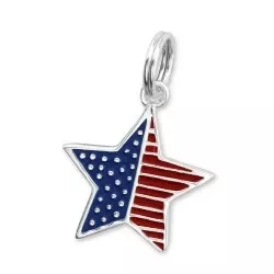 Amerikanska flaggan charms hängen i silver 
