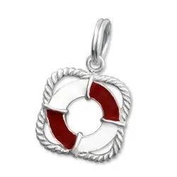 Räddningskrans charms hängen i silver