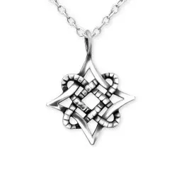 Stjärna halskedja med berlocker i silver med hängen i oxiderat sterlingsilver