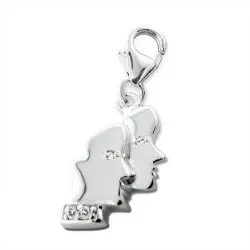 Tvillingarna charms hängen i silver 