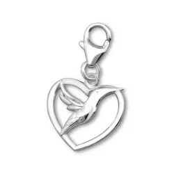 Hjärta charms hängen i silver 