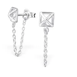 fyrkantigt örhängen i silver